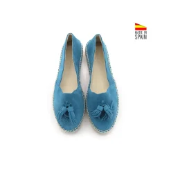 Alpargata azul con borlas