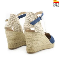Alpargata cuña serraje azul jeans