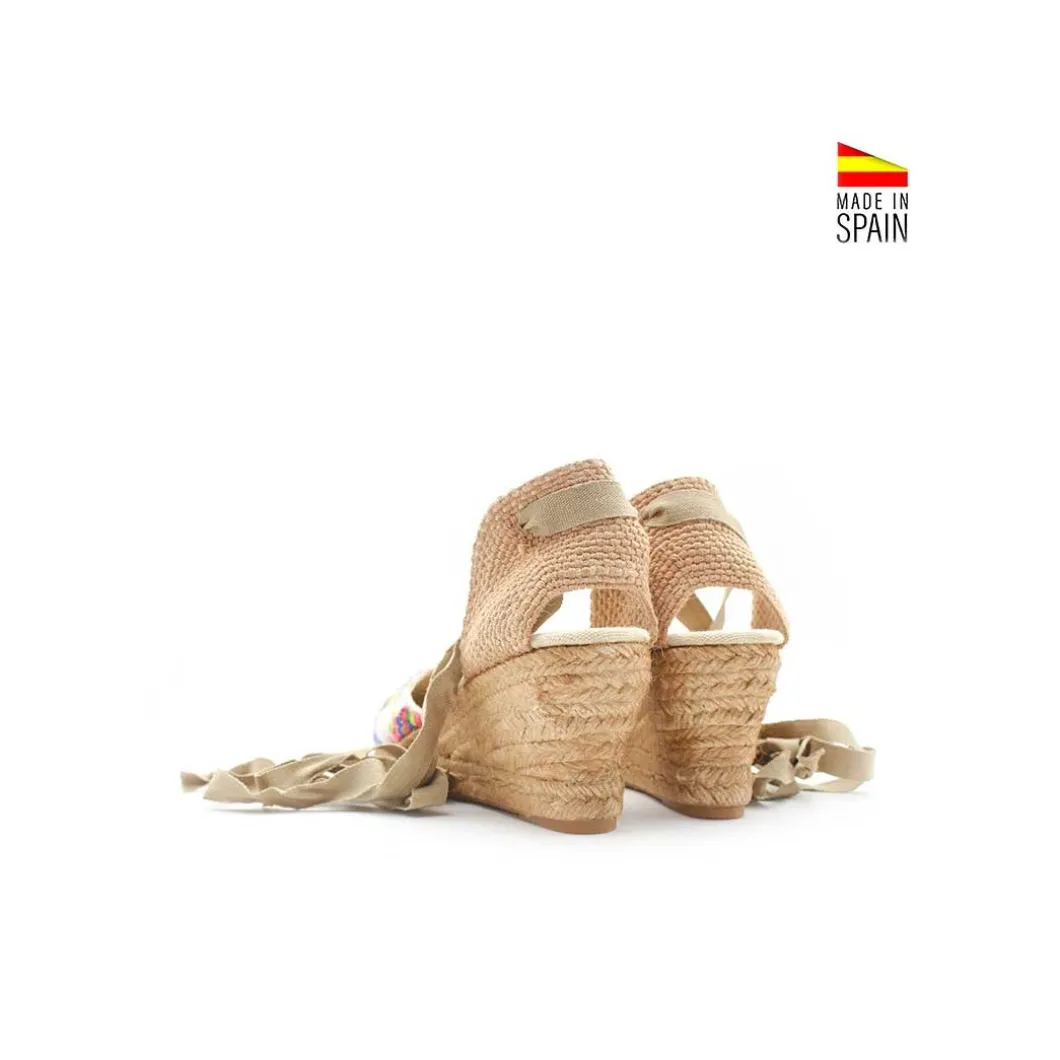Alpargata de lentejuelas con cintas