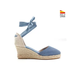 Alpargata wide azul serraje