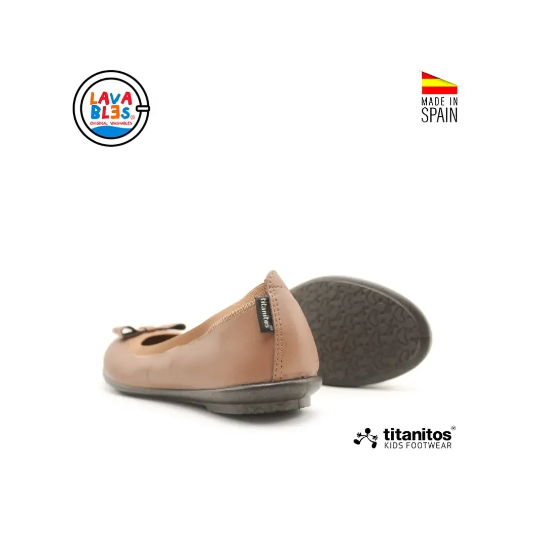 Bailarina elastica lavable marrón