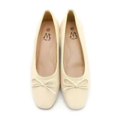 Bailarina tacón beige tallas grandes