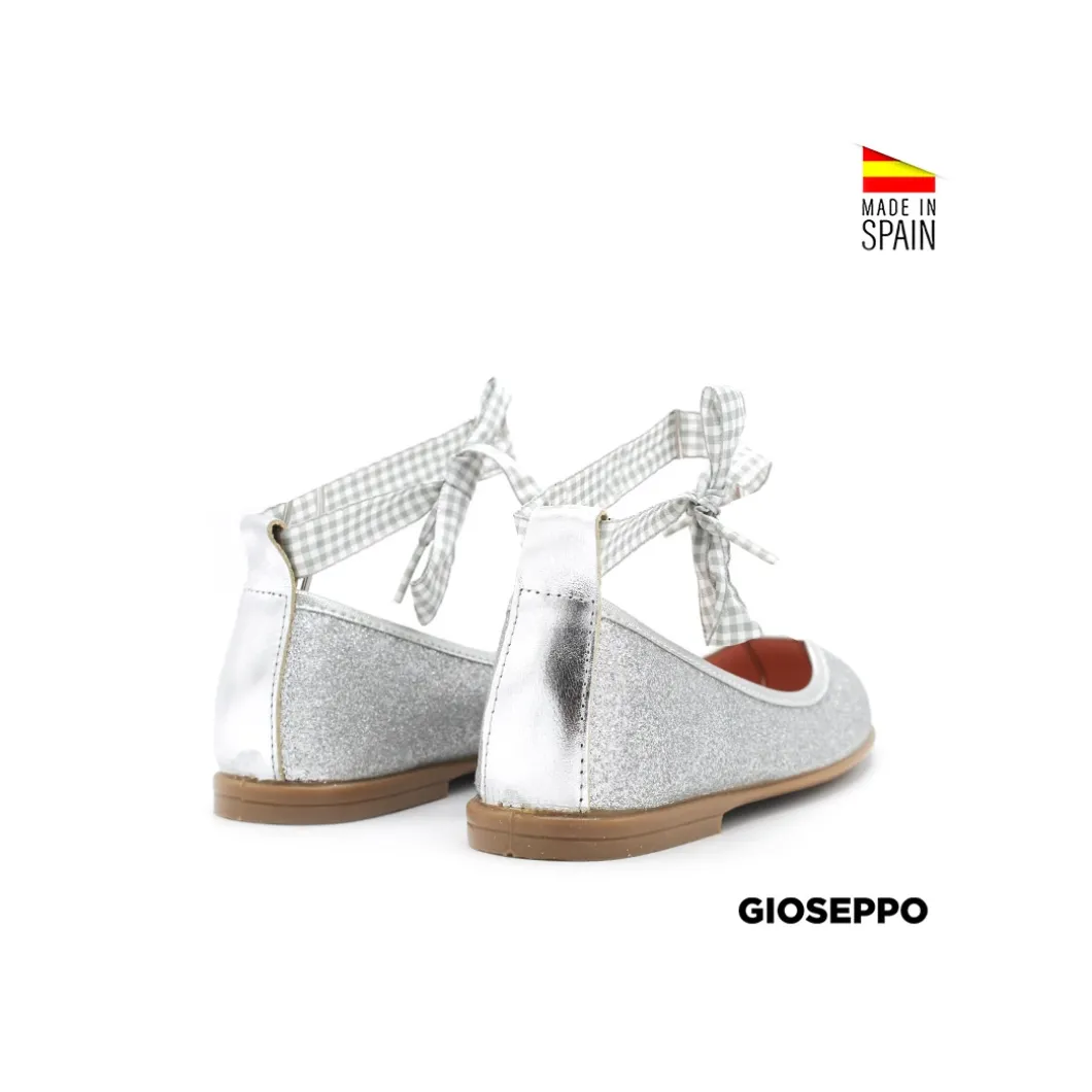 Bailarinas atadas glitter plata