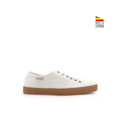 Bamba blanca suela camel
