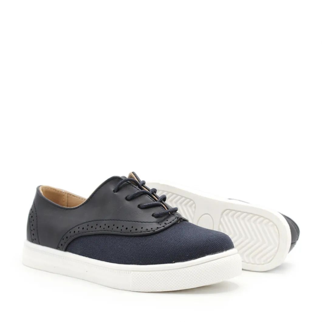 Bamba lino azul marino estilo blucher