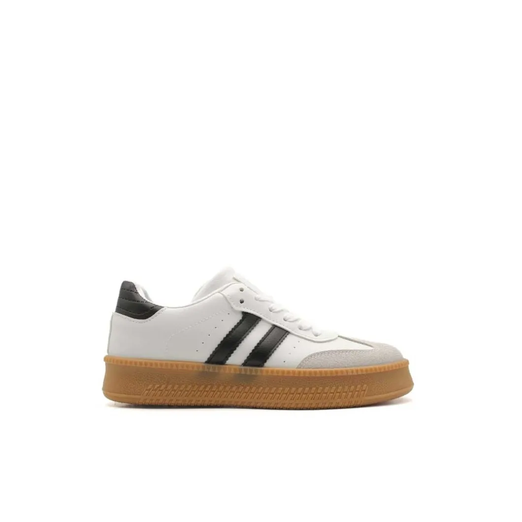 Bamba plataforma blanco negro