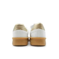 Bamba plataforma blanco oro