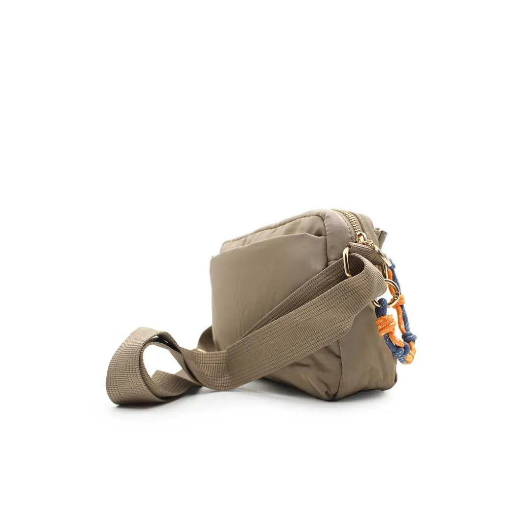 Bandolera taupe nylon con monedero