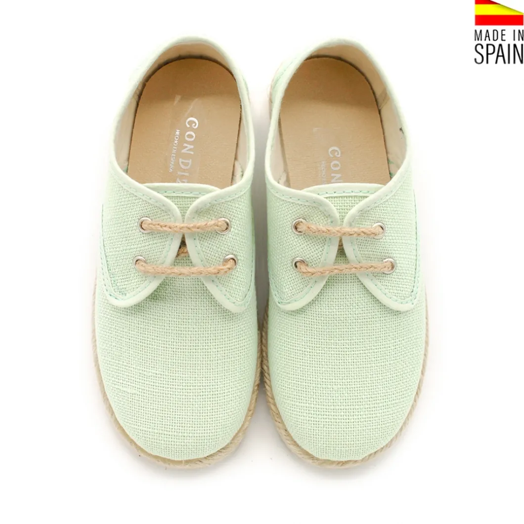Blucher lino verde agua