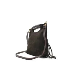 Bolso asa flecos marrón
