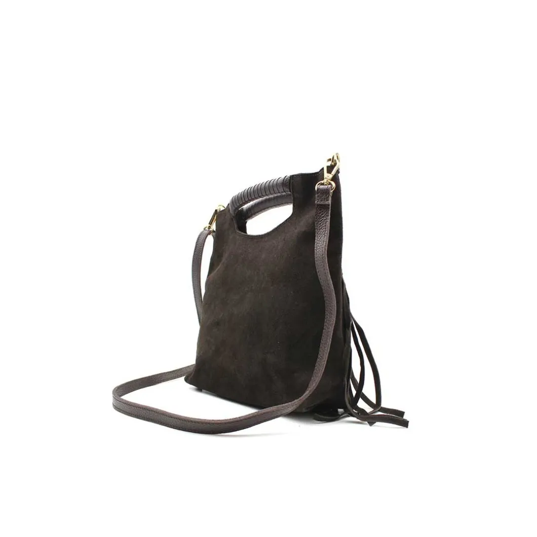 Bolso asa flecos marrón
