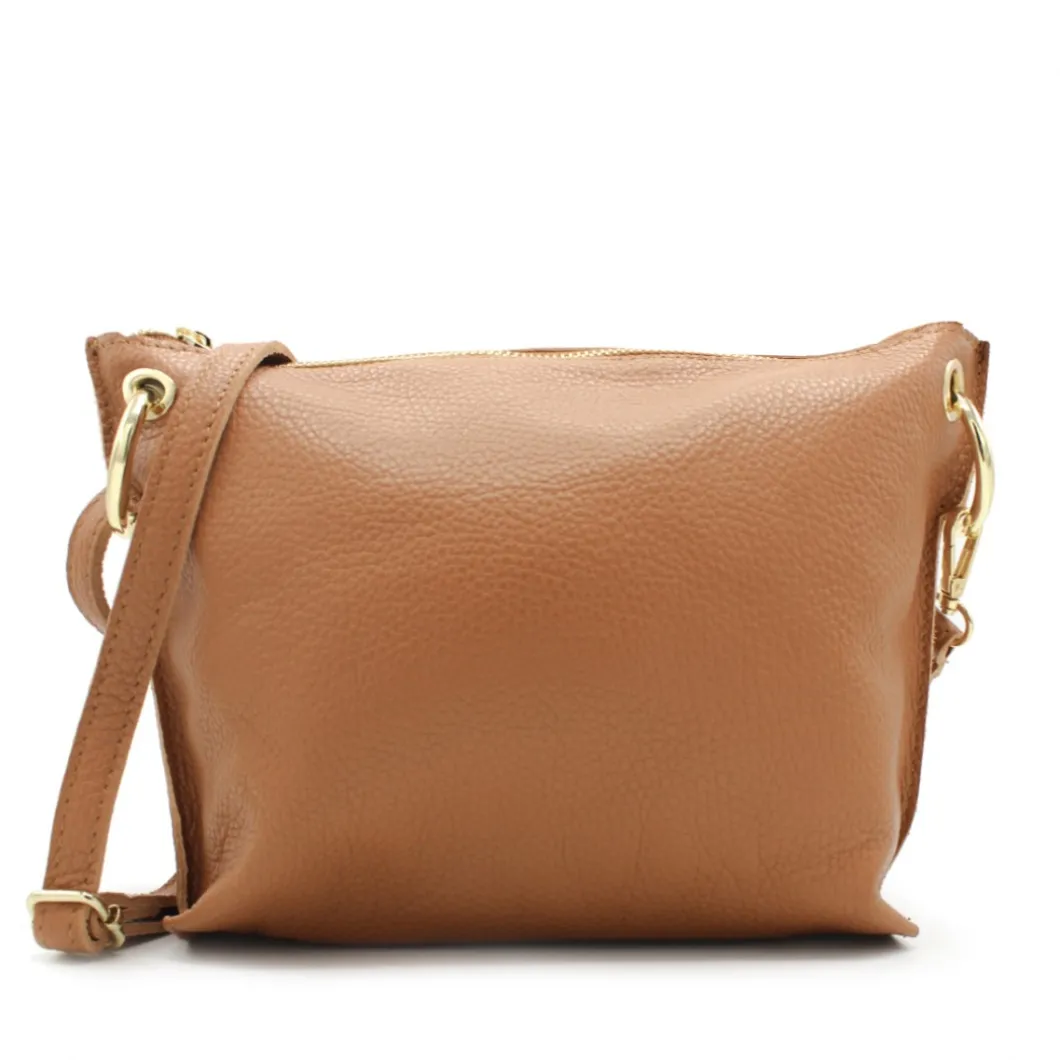 Bolso bandolera piel camel