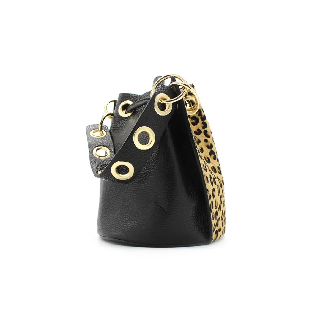 Bolso bombonera piel leopardo