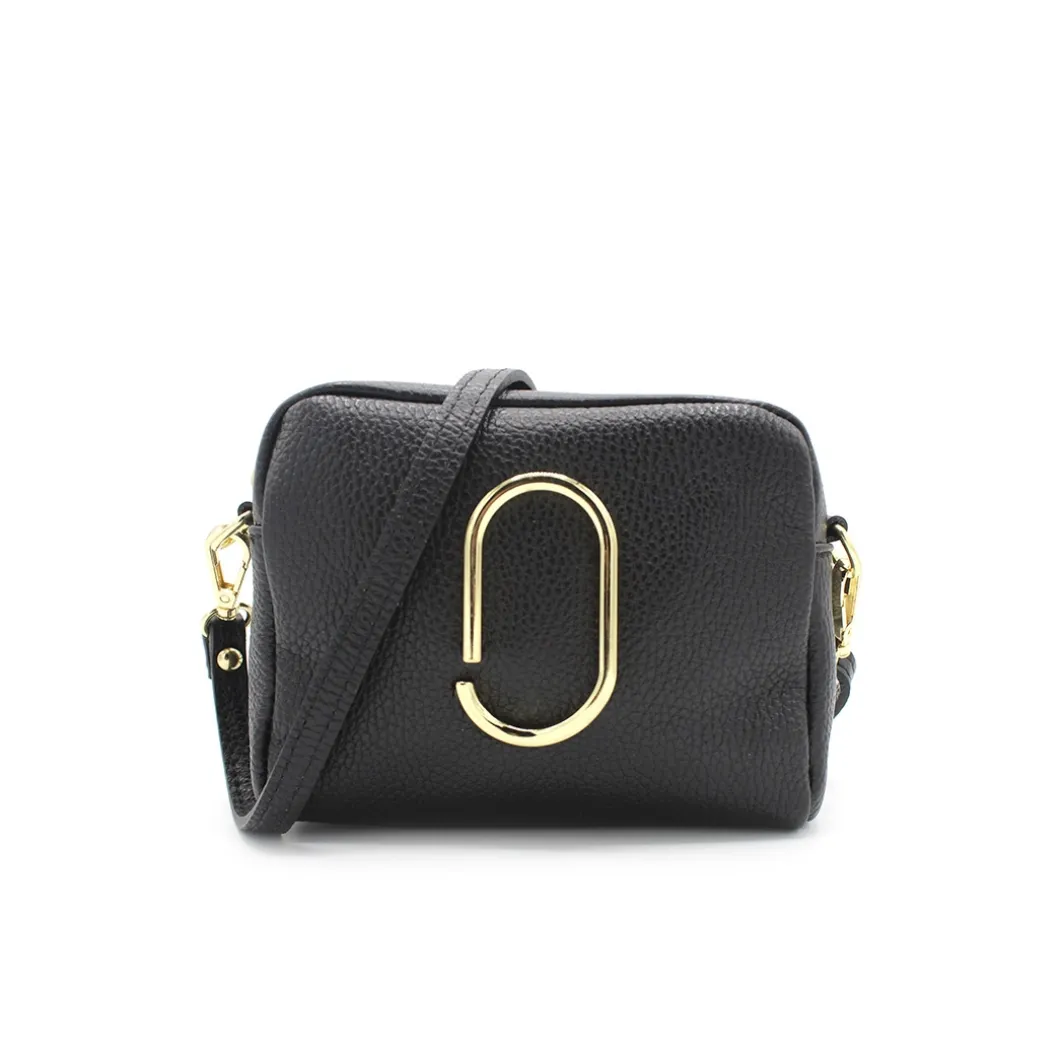 Bolso pequeño negro de piel