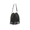 Bolso saco negro con flecos