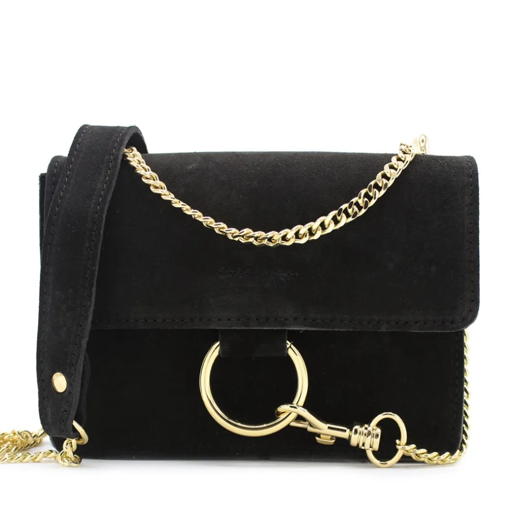 Bolso serraje cadena negro