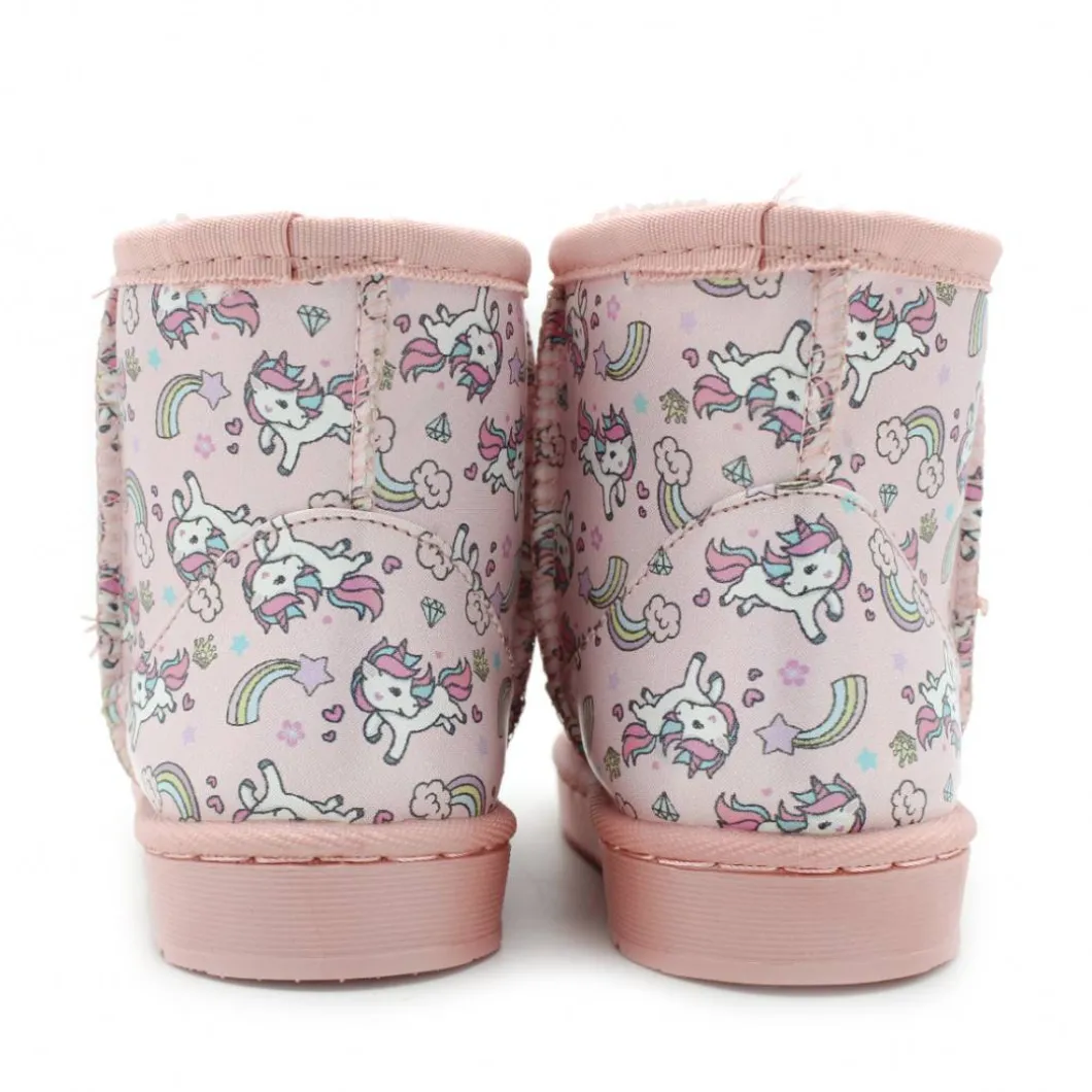Bota australiana impermeable unicornios rosa