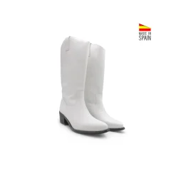 Bota blanca alta Texas