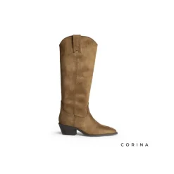 Bota campera camel caña alta
