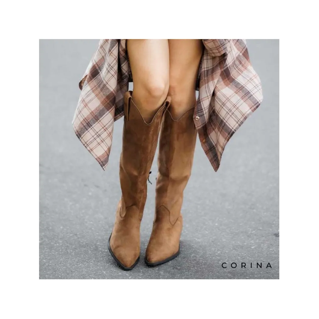 Bota campera camel caña alta