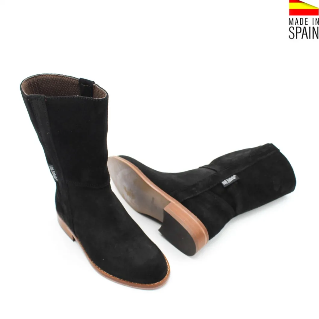Bota campera serraje negra