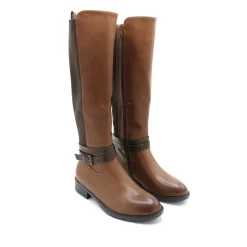 Bota con caña elástica camel