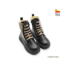 Bota cordones after-ski negro