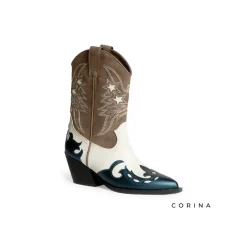 Bota country taupe combinada