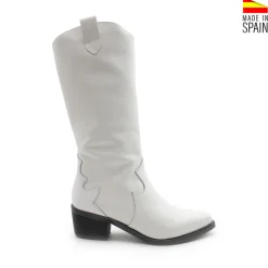 Bota cowboy blanca de piel