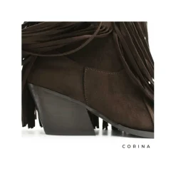 Bota cowboy flecos marrón