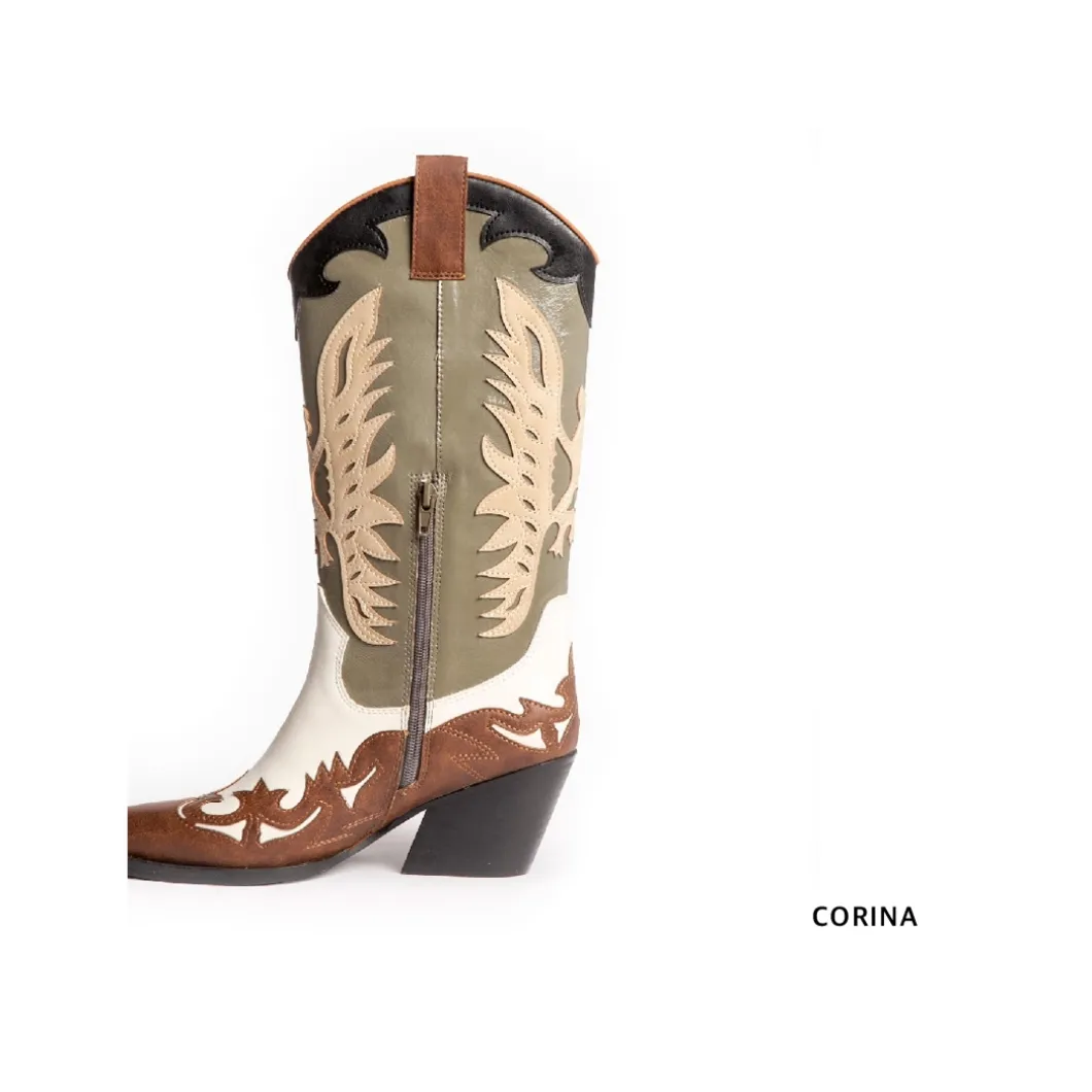 Bota cowboy M4800 cuero verde