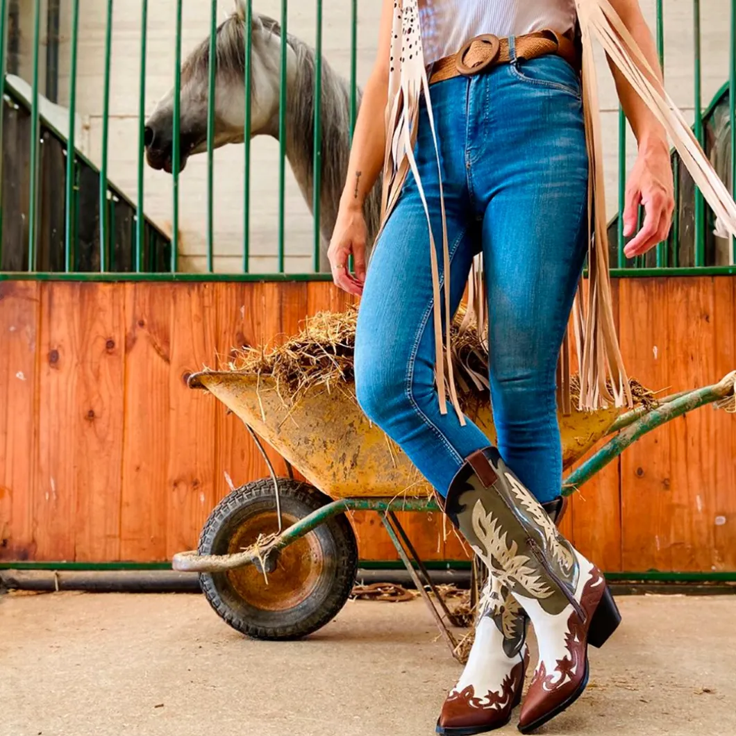 Bota cowboy M4800 cuero verde