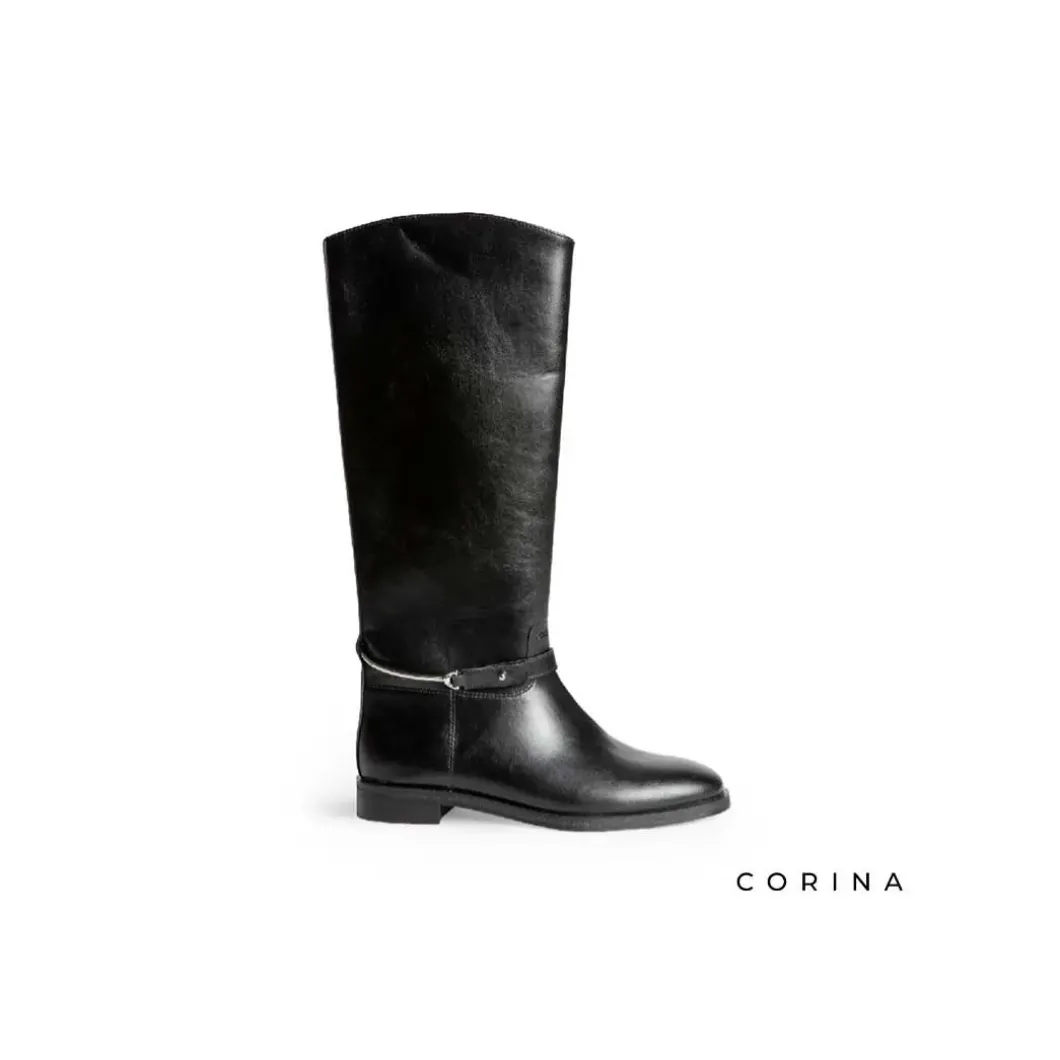 Bota Harness plana negra