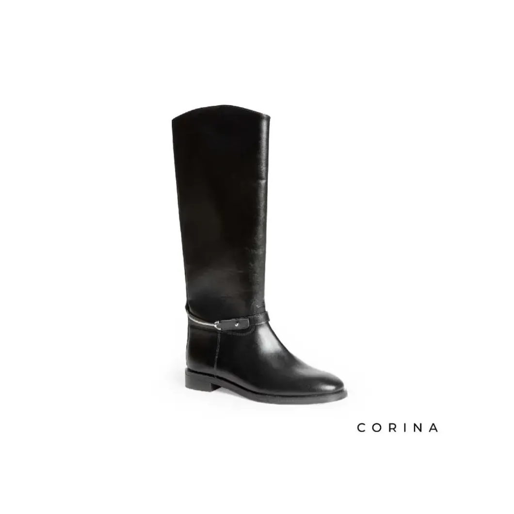 Bota Harness plana negra