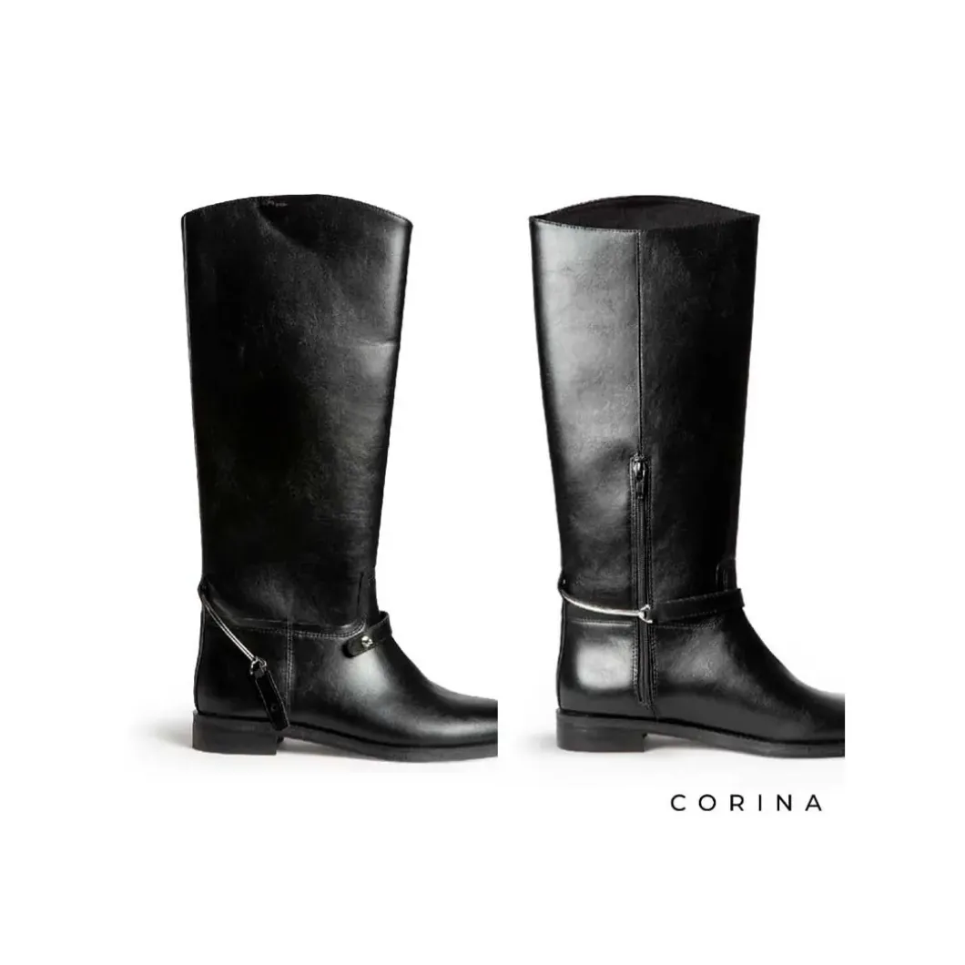 Bota Harness plana negra