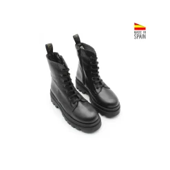 Bota militar piel negra