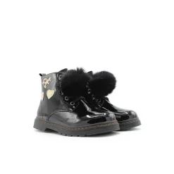 Bota militar pompón negro
