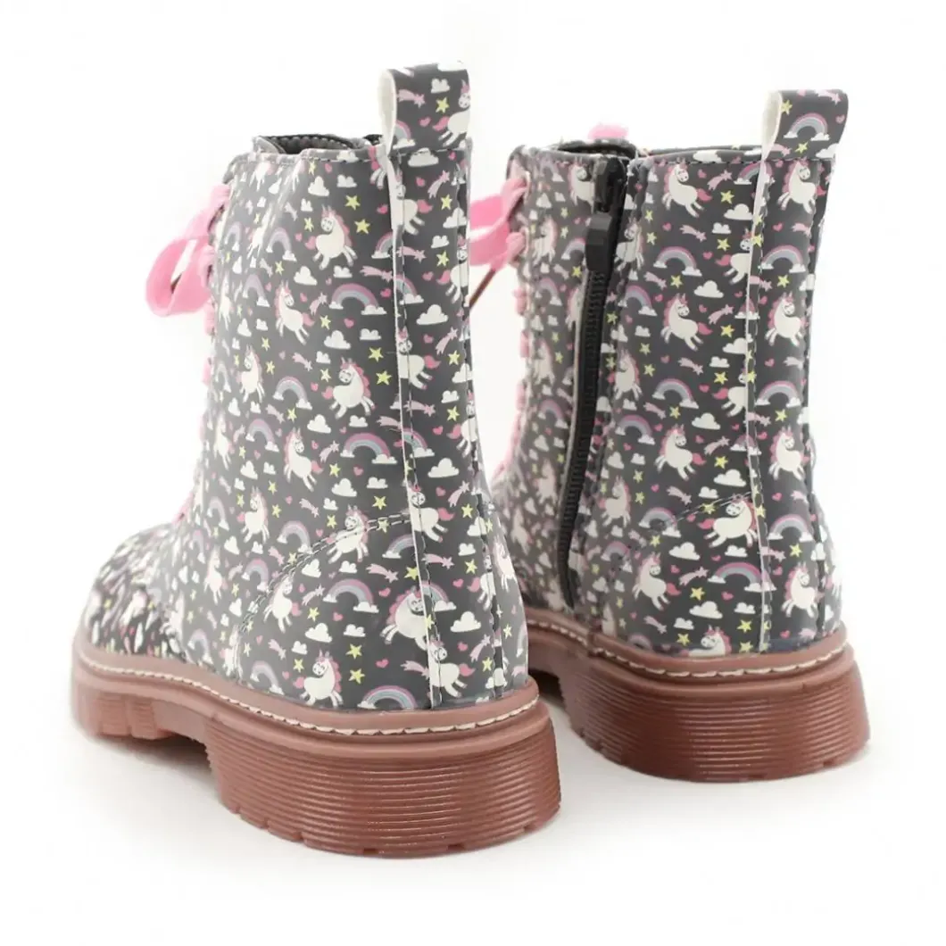 Bota militar unicornios azul marino