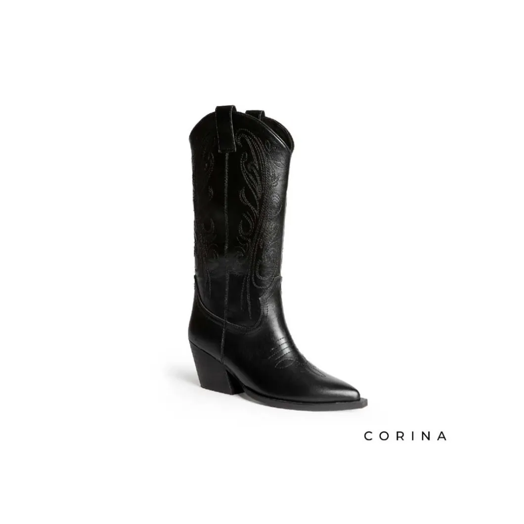 Bota negra Corina cowboy