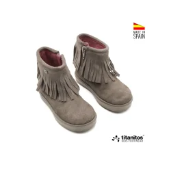 Botas con flecos Celia Topo
