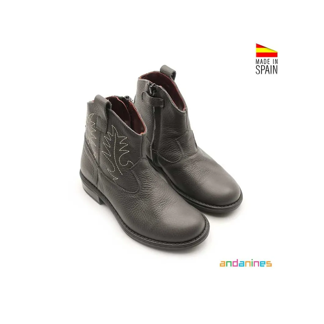 Botin gris piel napa Andanines