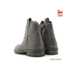 Botin gris piel napa Andanines