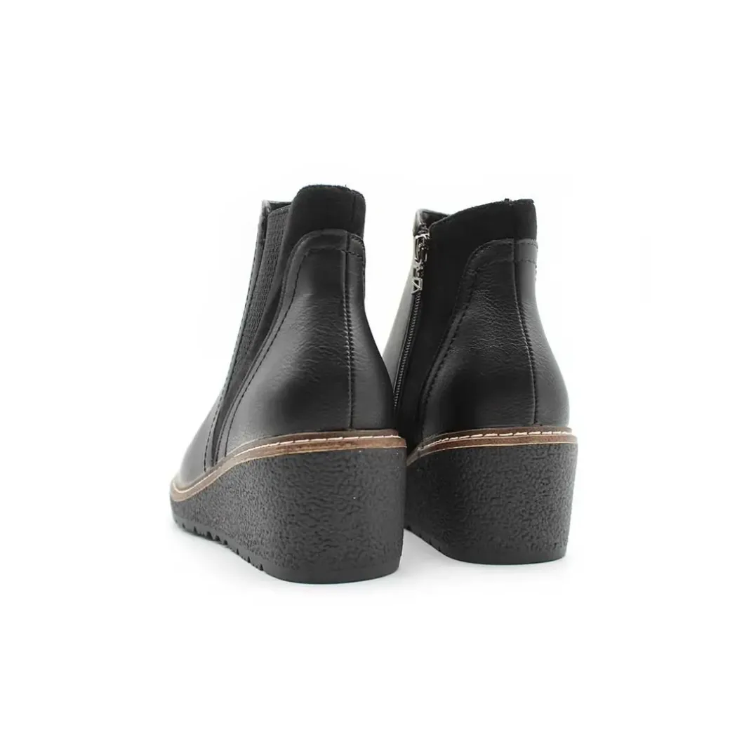 Botin negro con cuña estilo chelsea