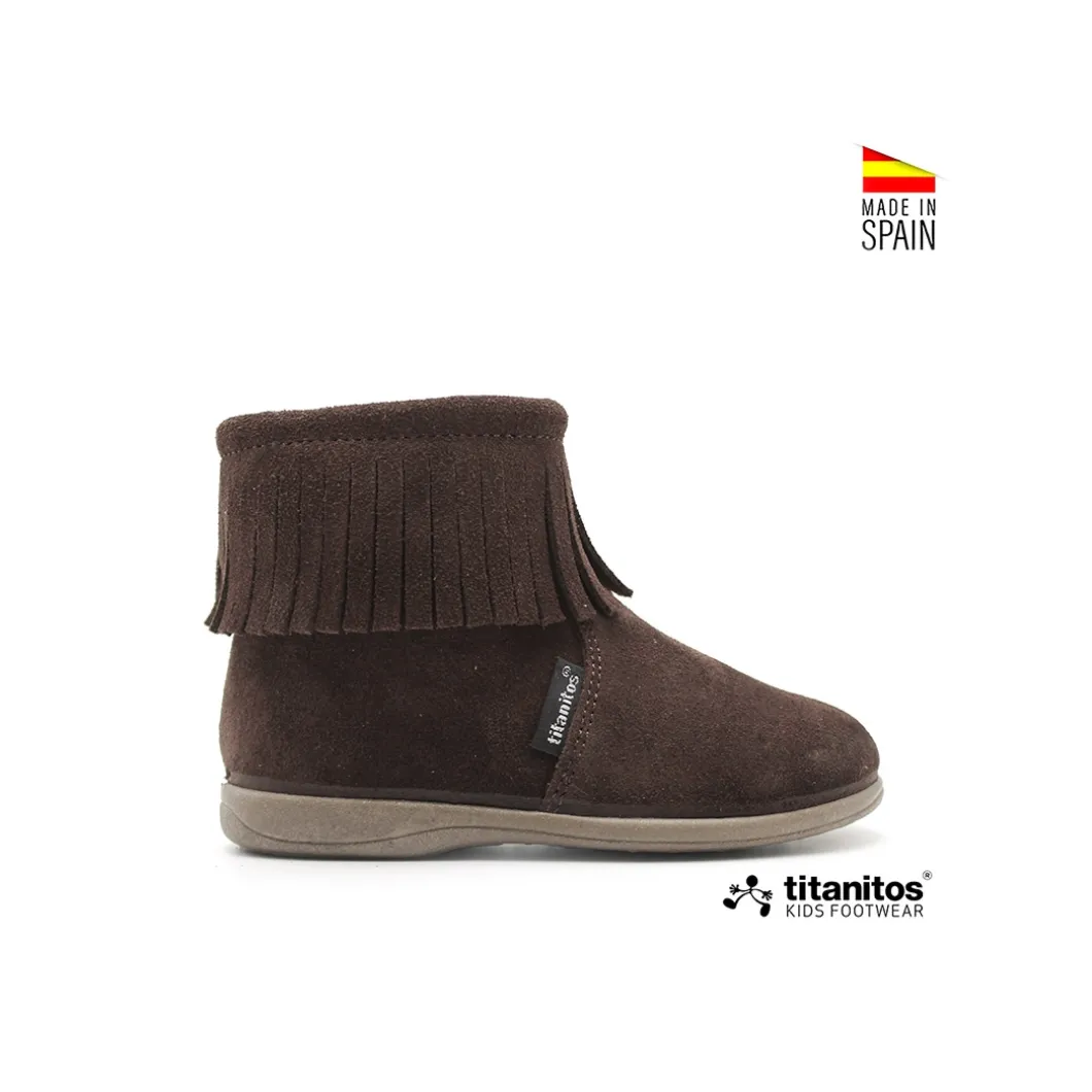 Botines con flecos Moka marrón