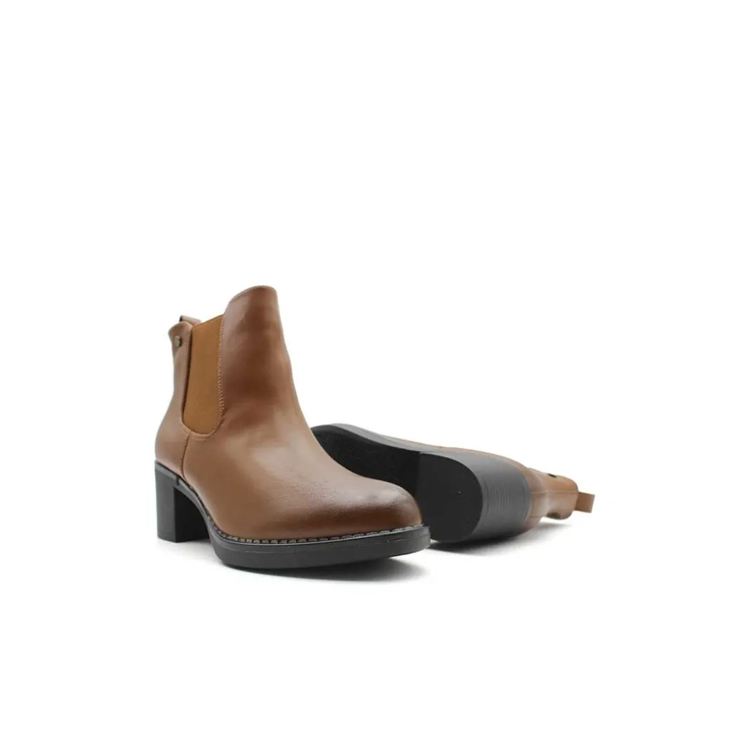 Botín Ankle camel con tacón