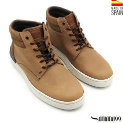 Botín casual piel nobuck camel