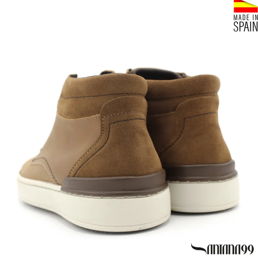 Botín casual piel nobuck camel