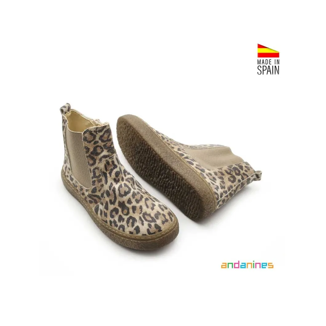 Botín chelsea serraje leopardo