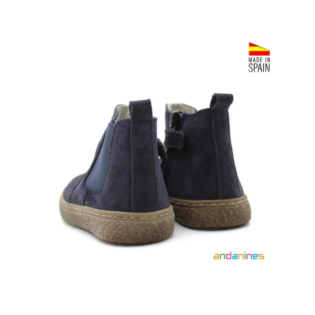 Botín chelsea serraje marino