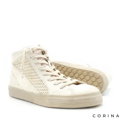 Botín deportivo beige crochet